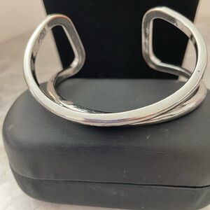 Vintage modernist bangle bracelet. Substantial bracelet. Can fit up to a L wrist